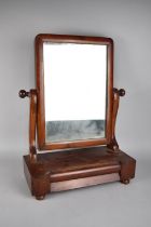 A Victorian Mahogany Framed Dressing table Mirror with Single Drawer Base, Missing One Foot, 58cms