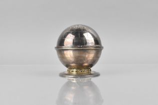 A Mid 20th Century Silver Plated Desktop Lighter in the Form of a Globe, made for the opening of the