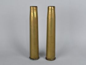 Two WWII Period Shell Bases, Stamped to Bases and Dated 1943, 31cms High