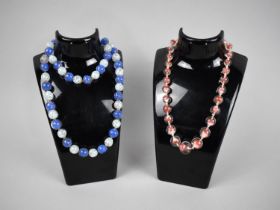 Two Vintage Italian Glass Beaded Necklaces