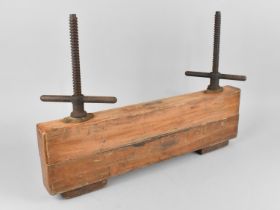 A Late Victorian Wood and Iron Bookbinding Press, 63cms Wide