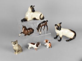 A Collection of Beswick and Royal Doulton Animals to Comprise Beswick Cats, Royal Doulton Foals,