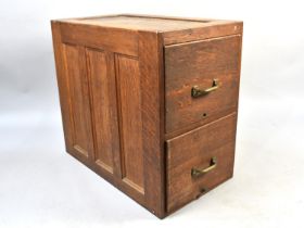 An Early 20th Century Oak Two Drawer Filing Cabinet, Panelled Sides and Top, 40x69x62.5ms