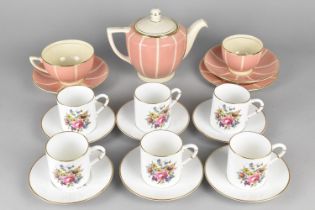 A Royal Worcester Floral Decorated Coffee Set Together with Six Pieces of Minton Solano Ware