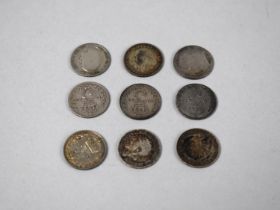 A Collection of Various Early 20th Century Silver Threepenny Bits