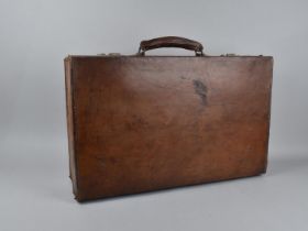 A Vintage Leather Suitcase by Legge, 55.5cms Wide