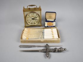 A Collection of Various Items to include Quartz Brass Cased Mantel Clock, Cased Royal Wedding