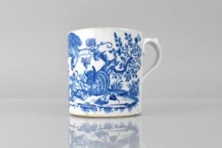 A 19th Century Blue and White Tankard with Parrot Pecking Fruit Pattern Decoration, 8cm high