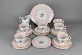 A Royal Albert Sugar Candy Tea Set to Comprise Five Cups, Milk Jug, Sugar Bowl, Six Side Plates