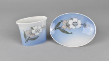 Two Pieces of Royal Copenhagen to Comprise Vase and Dish, Vase 6cms High and Dish 7.5cms Wide