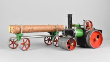 A Mamod Live Steam Model Steam Roller, together with Trailer and Pack of Solid Fuel Tablets