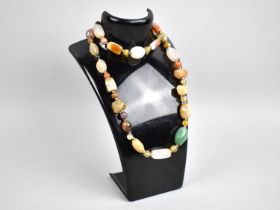 A Far Eastern/Chinese Semi-Precious Stone Necklace With Various Precious Stone Beads to include