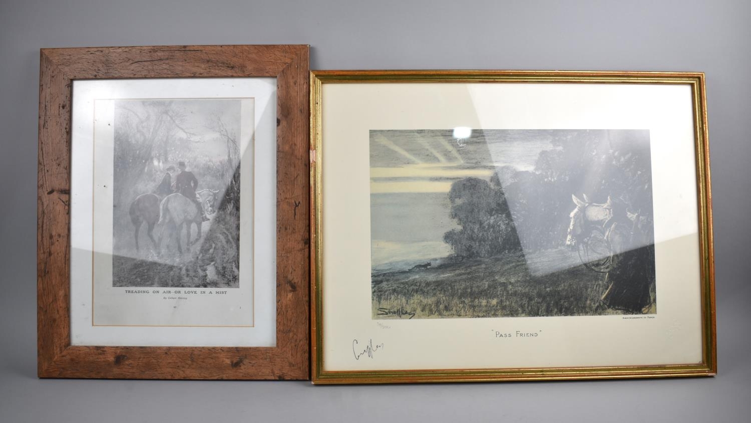 A Framed Hunting Gilbert Holiday Print, 'Treading on Air-Or Love in a Mist' and a Framed Limited