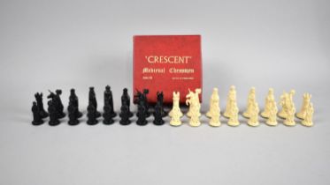 A Mid 20th Century Boxed Chess Set, "Crescent" Medieval Chessmen No 18, The Kings 8.5cms High