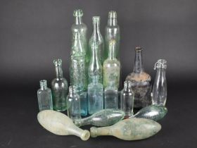 A Collection of Various Vintage Glass Bottles to Include Marble Stop Examples etc