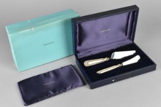 A Cased Tiffany and Co. Butter and Cheese Knife Set in Original Box