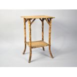 A Bamboo Framed Occasional Table with Stretcher Shelf, 46x37x71cms High