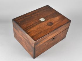 A 19th Century Rosewood Ladies Travelling Case having Hinged Lid to Fitted Interior with Removable