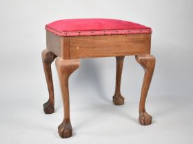 A 19th Century Oak Stool on Cabriole Supports Culminating to Claw and Ball Feet, 55cms High
