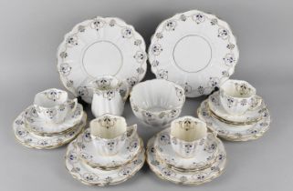 An Edwardian Cartwright & Edwards Victorian China Tea Set Decorated with Pattern Swag Design to