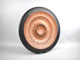 A Large Turned Wooden Bowl with Grooved Sections, 45cm Diameter