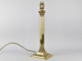 A Mid/Late 20th Century Table Lamp Base in the Form of a Reeded Corinthian Column, 38cms High