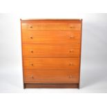 A Mid 20th Century Chest of Five Long Drawers, 80x42x96.5cms High