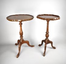 A Reproduction Mahogany Octagonal Topped Wine Table, 51.5cms together with a Walnut Example High