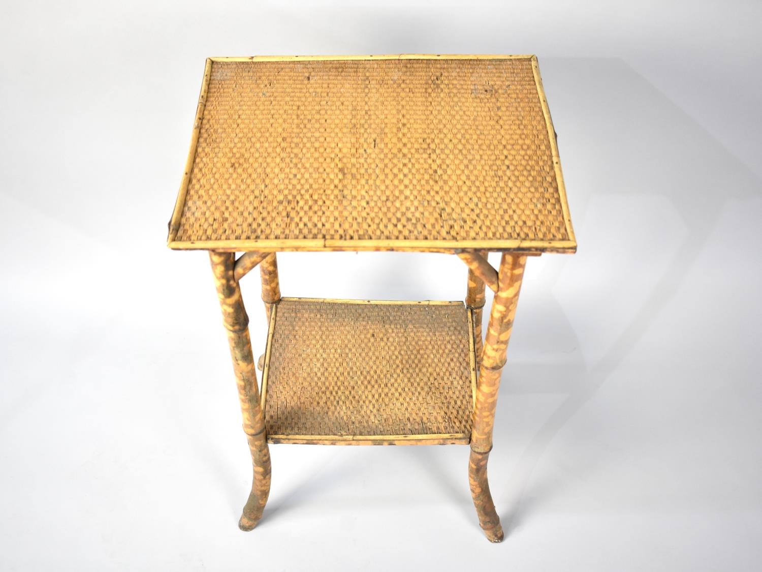 A Bamboo Framed Occasional Table with Stretcher Shelf, 46x37x71cms High - Image 2 of 2