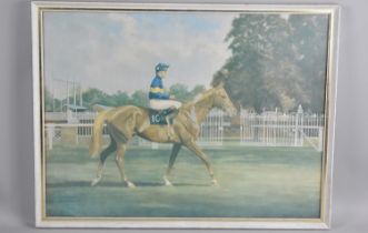 A Framed Madeline Selfe Print of Grundy and Pat Eddery, 58x43cm