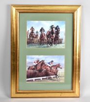 A Framed Horse Racing Print, Graham Istabraq 2000 Gold Cup, Each 19.5cmx14cm