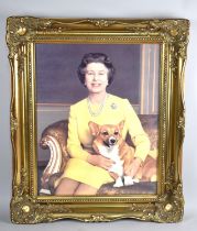 A Gilt Framed Print, Queen Elizabeth II, 39x50cm