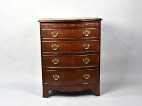 A Reproduction Mahogany Bow Fronted Chest of Four Graduated Long Drawers with Brushing Slide Over,