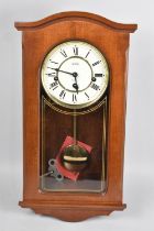 A Modern Mahogany Farmed Westminster Chime Wall Clock by Acctim, 47cms High