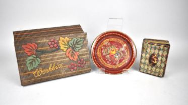 A Small Painted Toleware Dish with Central Floral Motif on Red Ground and Gilt Highlights, 15cm