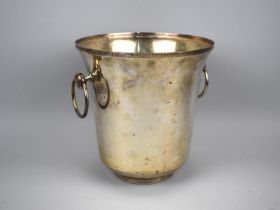 A Silver Plated Two Handled Ice Bucket, 20.5cms Diameter