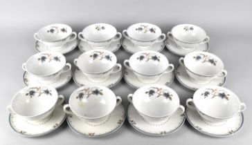 A Royal Doulton Old Colony Soup Set to Comprise Twelve Cups and Twelve Saucers (Some Condition