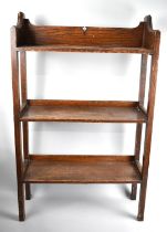 An Edwardian Three Shelf Open Bookcase, 55cms Wide and 89cms High