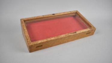 A Countertop Glazed Cigar Box with Sloping Hinged Lid, 35.5x19cms