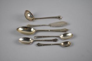 A Collection of Silver Onslow Type Handled Flatware to Comprise a Victorian Sifter Spoon, London