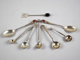 A Collection of Various Mustard and Condiment Spoons, Various Hallmarks and Makers