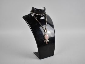 A Four Stone Silver Mounted Pendant on Silver Chain