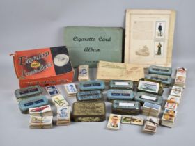 A Collection of Various Vintage Cigarette Cards, Tins containing large quantity of cigarette cards