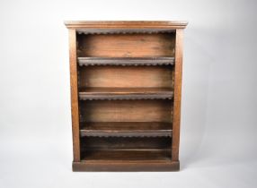 An Edwardian Oak Three Shelf Open Bookcase, 83.5cms Wide