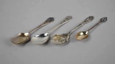 A Scottish Silver Teaspoon with Pierced Thistle Motif Finial by Francis Howard Ltd, Edinburgh