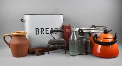 A Collection of Various Kitchenalia to include Jam Pan, Kettle, Tankard, Jug, Flat Iron Etc