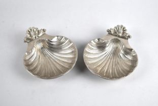 A Pair of Mid 20th Century Silver Plated Shell Shaped Dishes, Each 15cms Long