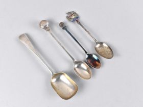 A Collection of Five Various Spoons to Comprise Sporting Ball Finial Teaspoon by Ernest W Haywood,