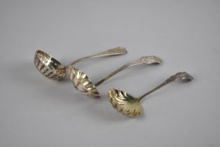 Three Silver Sifter Spoons all with Birmingham Hallmarks to Include One by Thomas Willmore, One by