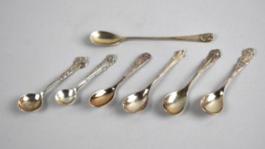 A Collection of Seven Salt Spoons, Various Hallmarks and Makers, 44g